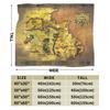 L-Lords Of The R-Rings Map Tolkien Books Literature Middle Earth Flannel Blankets Soft Warm Throw Blanket for Couch Sofa Bed