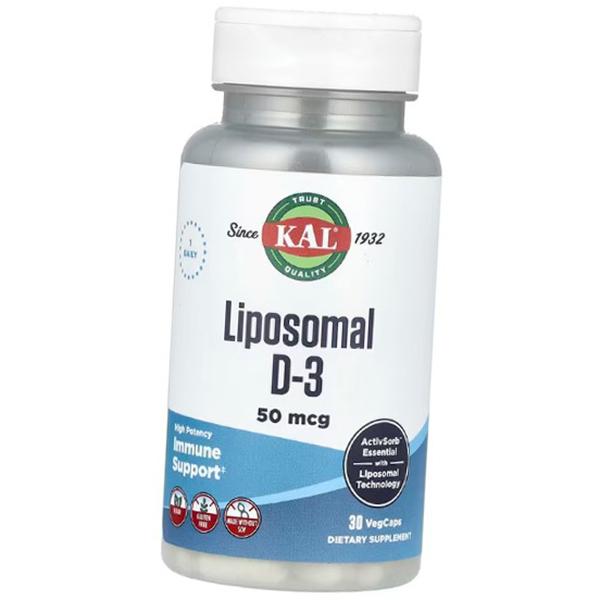

Ліпосомальний Вітамін Д3, Liposomal D-3 2000, KAL 30вегкапс (36424081) 30vcaps