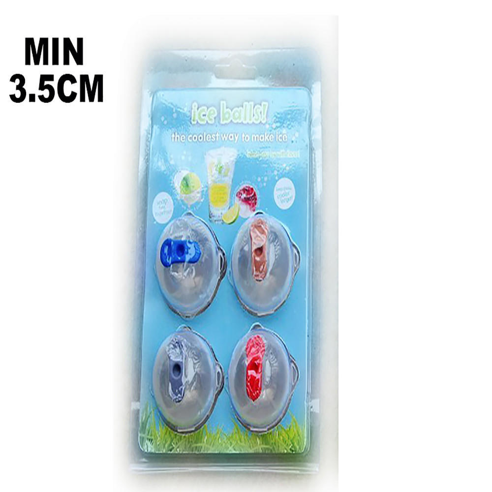

Round Ice Ball Maker Sphere Molds For Whisky Party Cocktails Set of 4 Gift