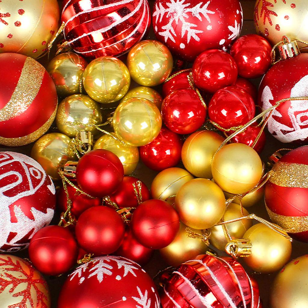 Christmas Ball Ornaments 44 Pcs Christmas Tree Decorations Set 2.4" 1.2" Shatterproof Colorful Plastic Balls for Holiday