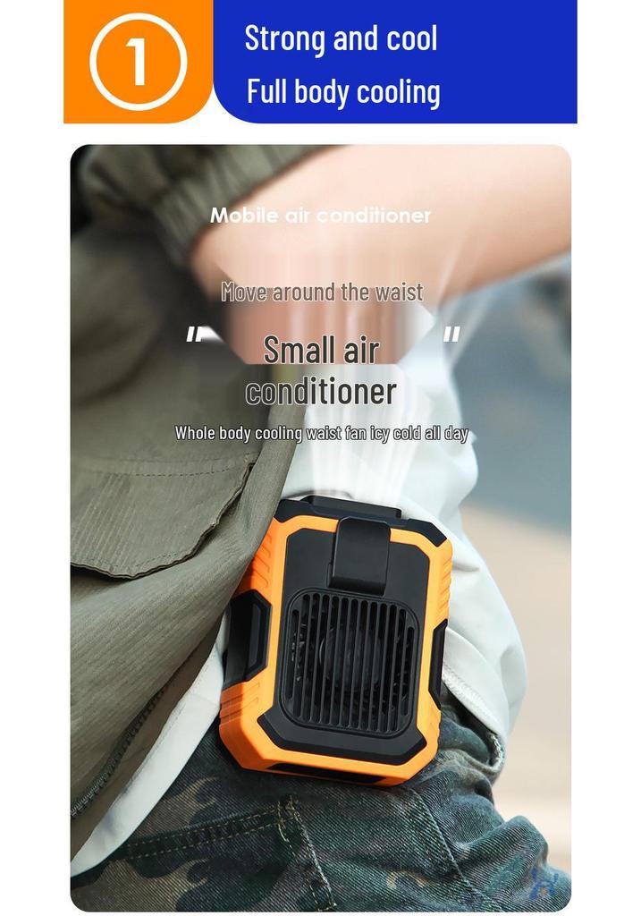 Portable Waist/Neck/Handheld Fan - USB Rechargeable, Clip-On, Ideal for Outdoor and Construction Site Use
