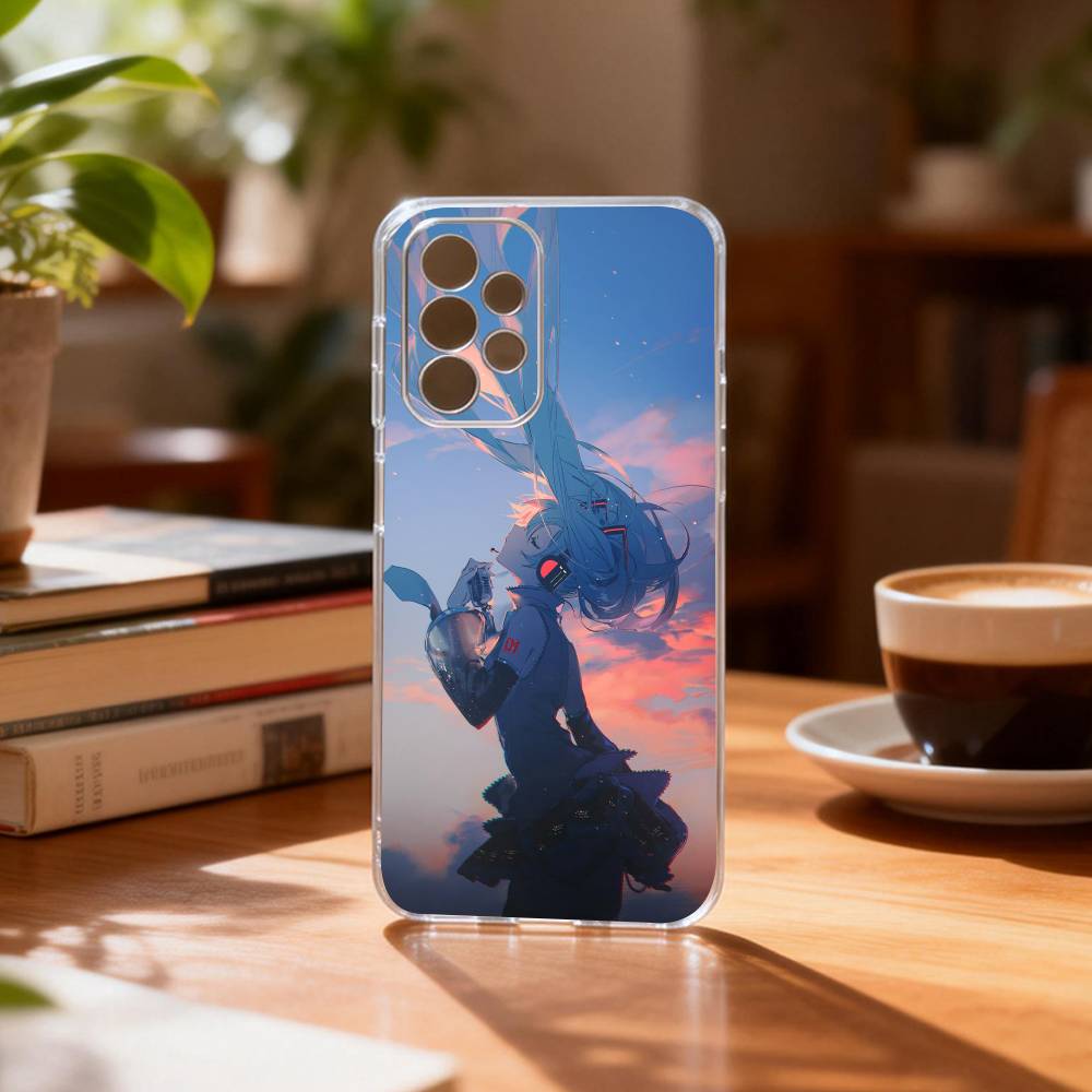 Anime cute M-MIKU Phone Case Transparent Silicone Soft For Samsung S25,S24,S21,S22,S23,S30,Ultra,S20,Plus,Fe