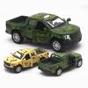 1/32 Toyota Pickup Truck Toy Model Can Open Doors Camouflage Car Music Light Simulation Pull Back Car for Kids Toys Gifts