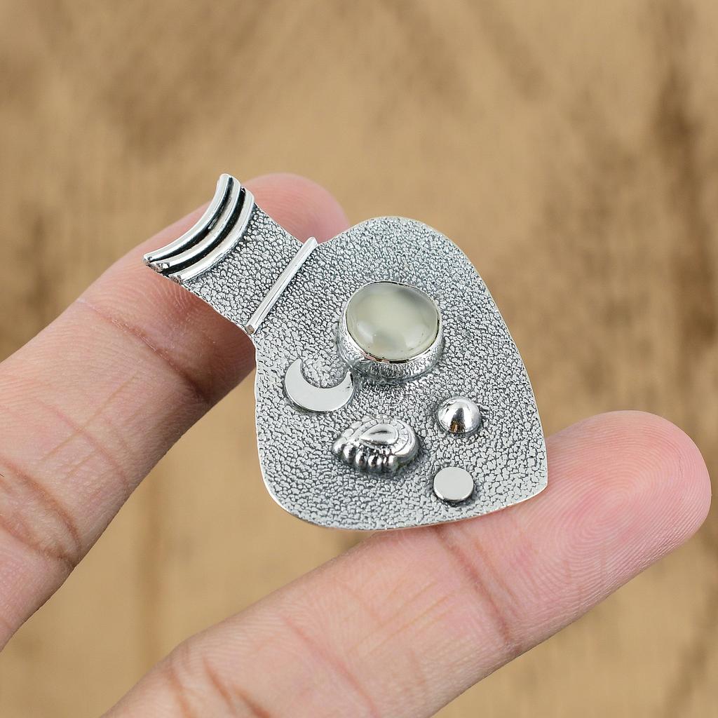 Birthday Gift For Her Natural Moonstone Gemstone Pendant 925 Sterling Silver