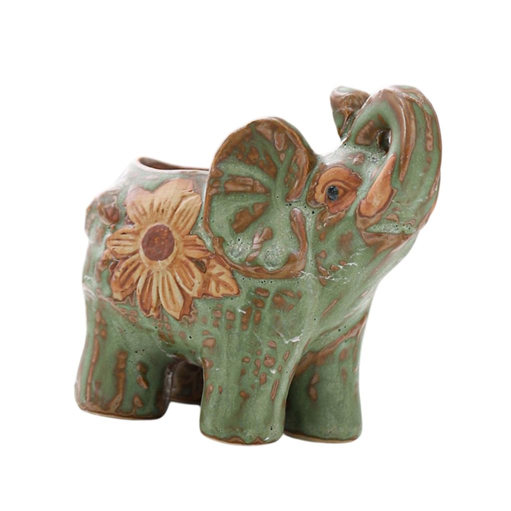 Artystyczny Styl Słonia Doniczka Trwałość Ceramiczna Mała Doniczka na Sukulenty Lub Akcesoria Biurowe