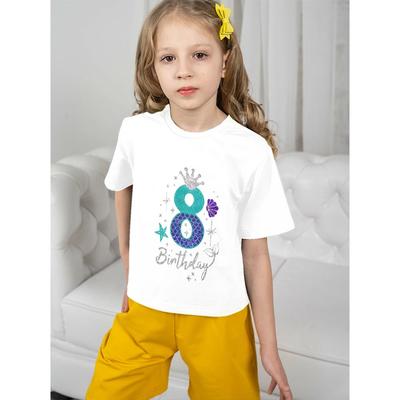 Kids Clothes for Girls Children's Clothing Mermaid Birthday for Girl Child T-shirt Graphic T Shirts T-shirts Girl Summer