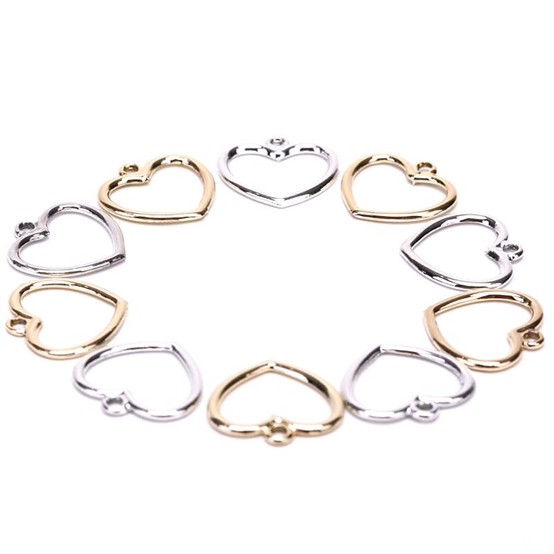 10Pcs/Set Alloy Hollow Out Love Heart Charms Pendant Jewelry Diy Making Craft