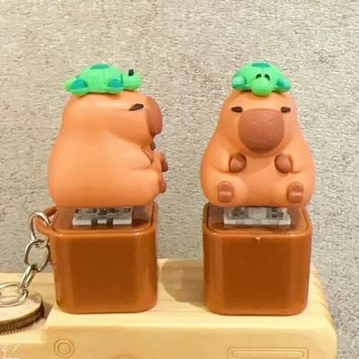 Cartoon Capybara Keyboard Fidget Keychain with Sound Light Stress Relief Kids Adults Electric