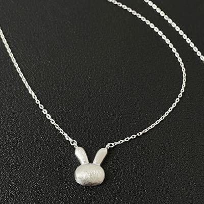 Niche Personality Rabbit Necklace Brushed Craft Animal Clavicle Chain New Style Cute