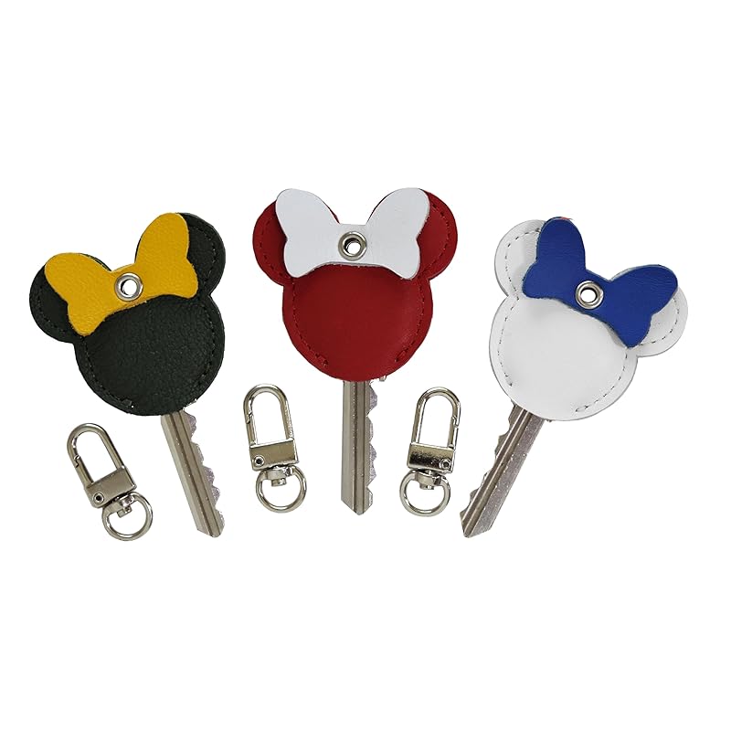 

[Angel House] key cover leather genuine leather key case keycap Crime prevention leather key cover key number Number hidden strap men s ladies mouse