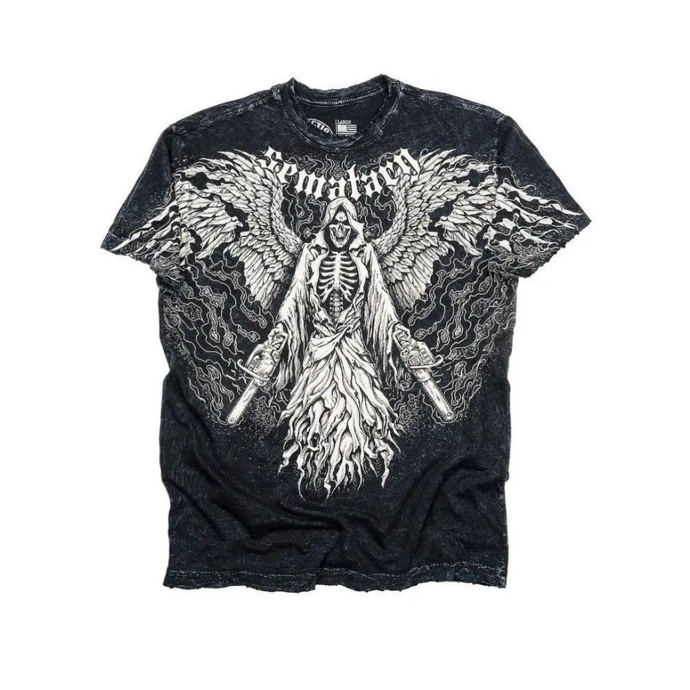 Daily Comfortable Cartoon Pattern Round Neck T-shirts Harajuku White Casual Korean Fresh 2026 Popular New Short-Sleeves