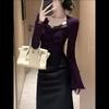 2025 Autumn/Winter Exquisite German Velvet Lace Top – Elegant & Unique Women's Fashion