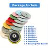 16pcs 4 Inch 100mm Diamond Polishing Pads Set for Stone Grinding and Refinishing Soft Abrasive Discs for Marble Granite Concrete