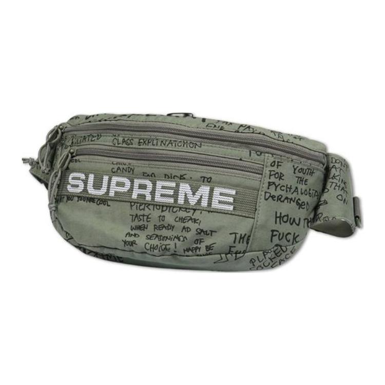 New Supreme Cotton With Nylon Shoulder Bag, Crossbody Bag, Fanny Pack Regular Unisex Green SUP-SS23-1097