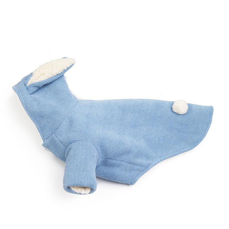 Autumn and winter new pet cotton-padded clothes, velvet dog clothes, rabbit transformation clothes, a piece of teddy French fighting dog clothes.