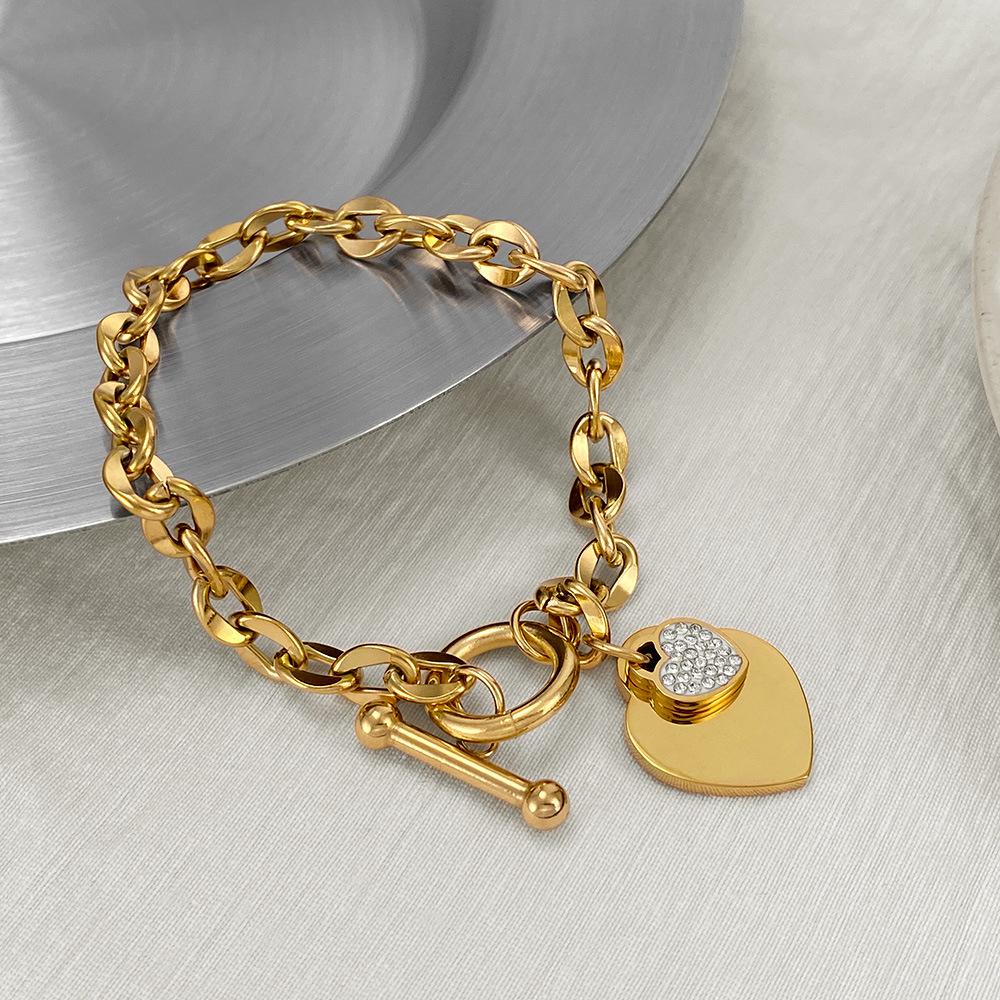 Fashion love heart bracelet jewelry personalized titanium steel bracelet for women