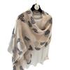 Lightweight Cotton Linen Scarf Women Printed Shawl With Leopard Print UV Protection Wrap 180x90cm