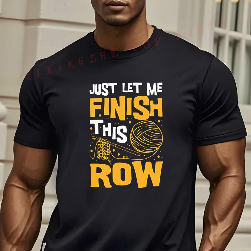 Funny Let Me This Line Knitting Crochet TShirt Casual Short Sleeve Tees S