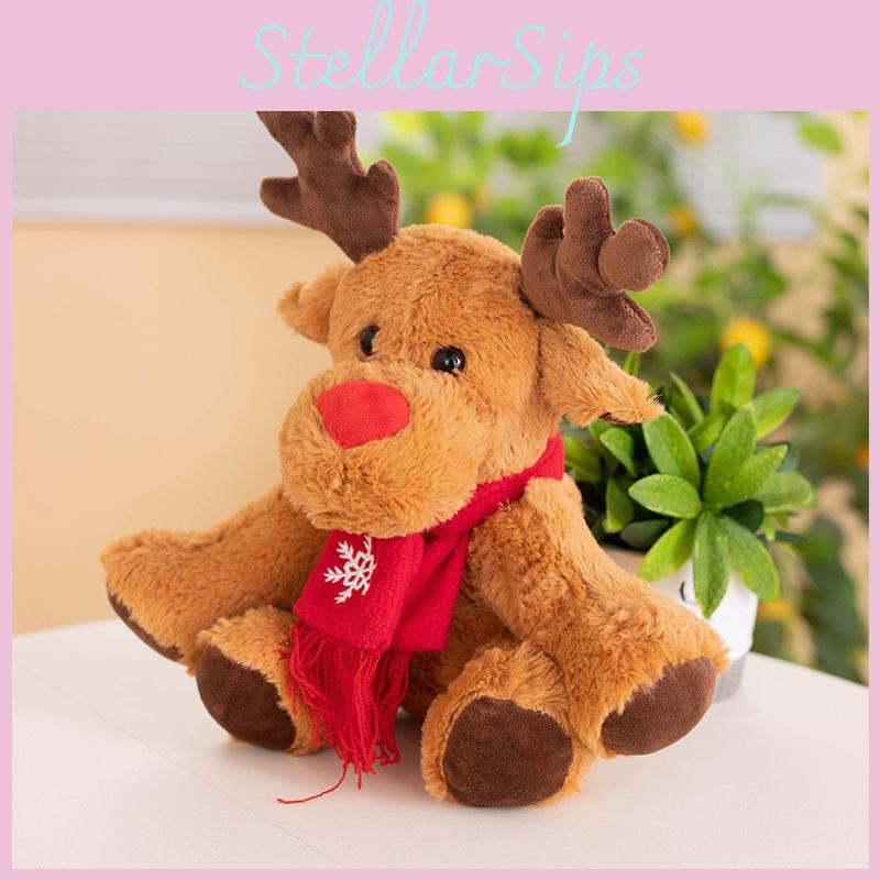 Adorable Christmas Reindeer Plush Toy 30cm Soft Stuffed Animal For Kids Gift