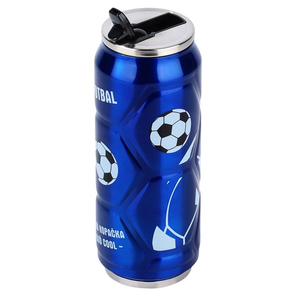 Kubek Termiczny Puszka Termos Bidon na Napoje Ciepłe Zimne Niebieski 0,5L