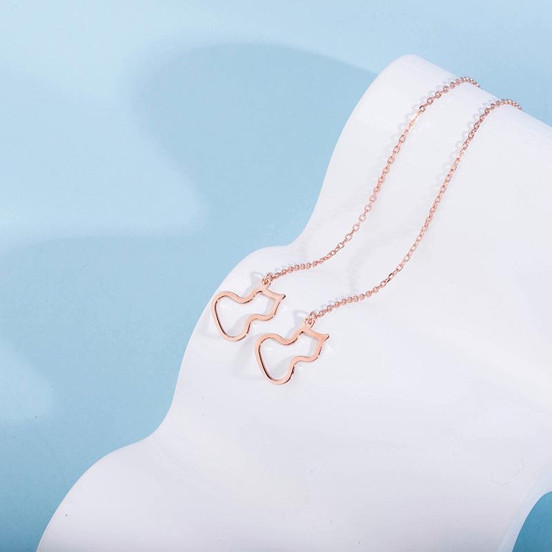 

Christmas Women s Korean Style Polished Gourd Earrings - 925 Silver рожевий колір золота