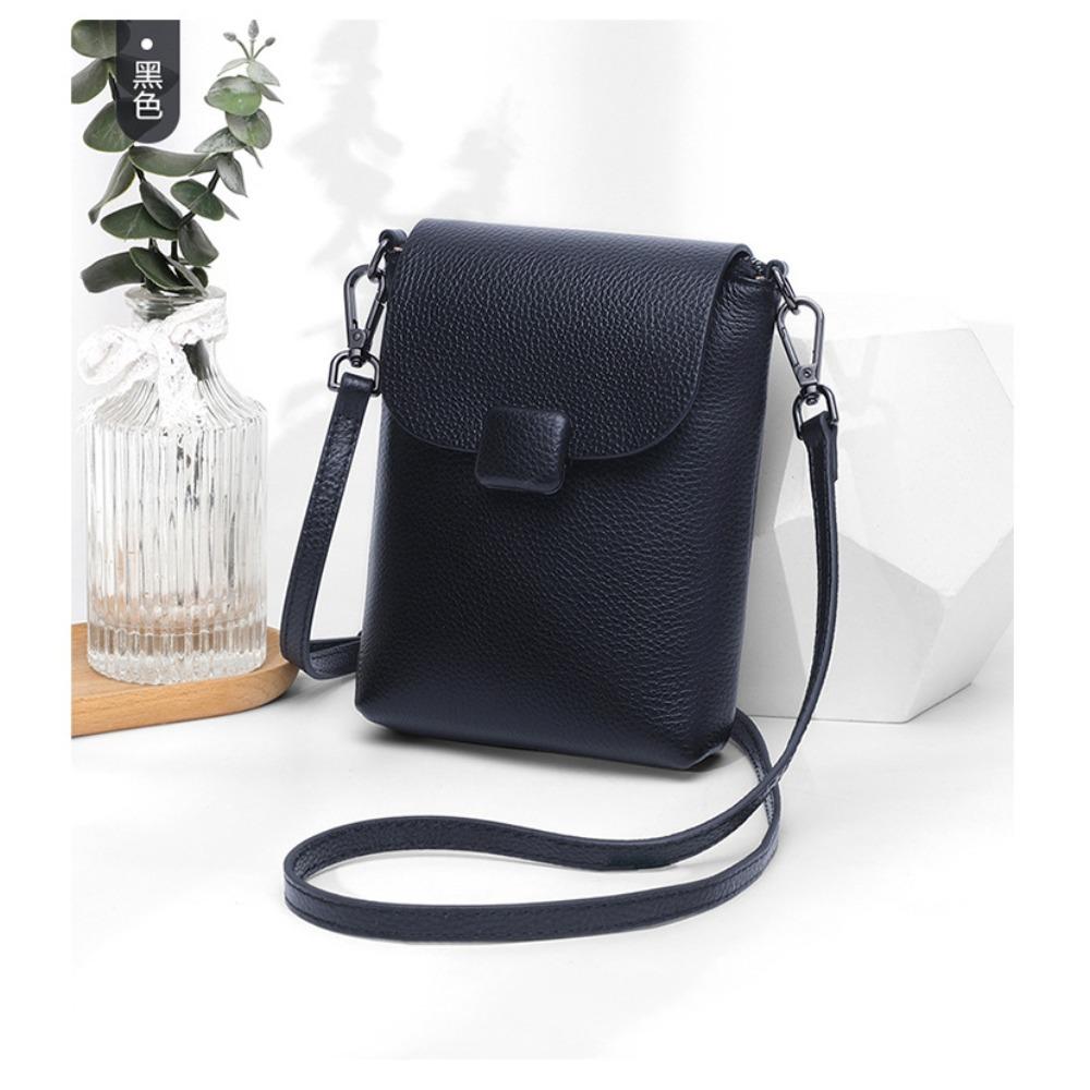 Lässige Rindsleder-Umhängetasche, Neue modische und vielseitige Leder-Handytasche, Kleiner vertikaler Stil, Große Kapazität Crossbody-Tasche