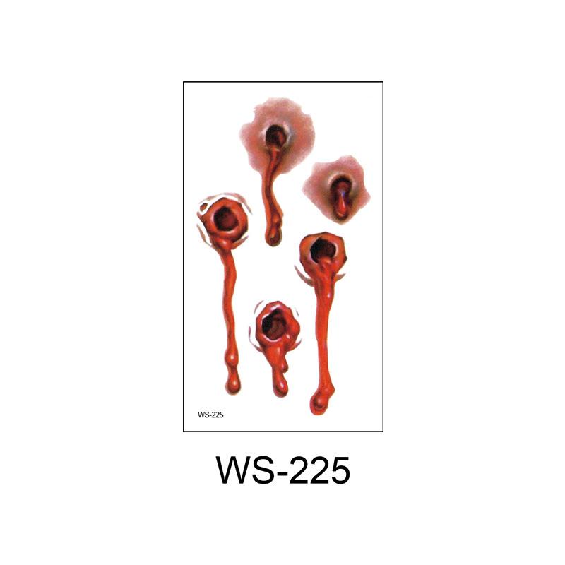 New waterproof Halloween horror wound scar face disposable temporary tattoo scar sticker 105*60MM