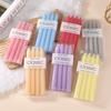 20cm Classic European Macaron Vertical Pattern Long Pole Candle Romantic Wedding Western Restaurant Pole Wax Colorful Candle Decoration