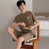 Pajamas Men's Summer Cotton Thin Short Sleeve Shorts Set Young Men's Casual Outer Wear Large Size Cotton Loungewear