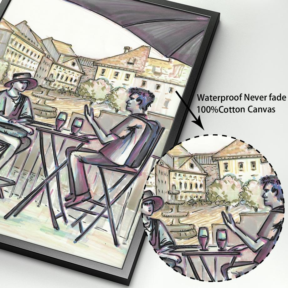 Handgezeichnete Stadtlandschaft Venedig Lyon Adria Wand Kunstdruck Leinwand Malerei Nordic Poster Home Decor Bilder für Wohnzimmer