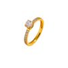 2026 Four-Prong Zirconia Inlaid Titanium Steel Unisex Ring - Light Luxury High-End Feel