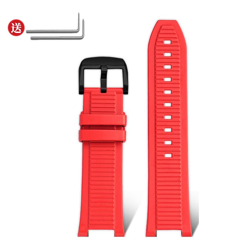 High Quality Rubber Watch Strap For TISSOT 1853 T141 Series T141.417A Silicone Strap Concave Design 24mm Waterproof Wristband
