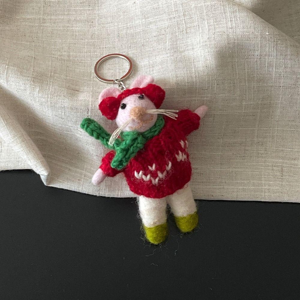 Little Pig Rabbit Keyring Rabbit Cartoon Keychain Creative Wool Felt Animal Pendant Kids