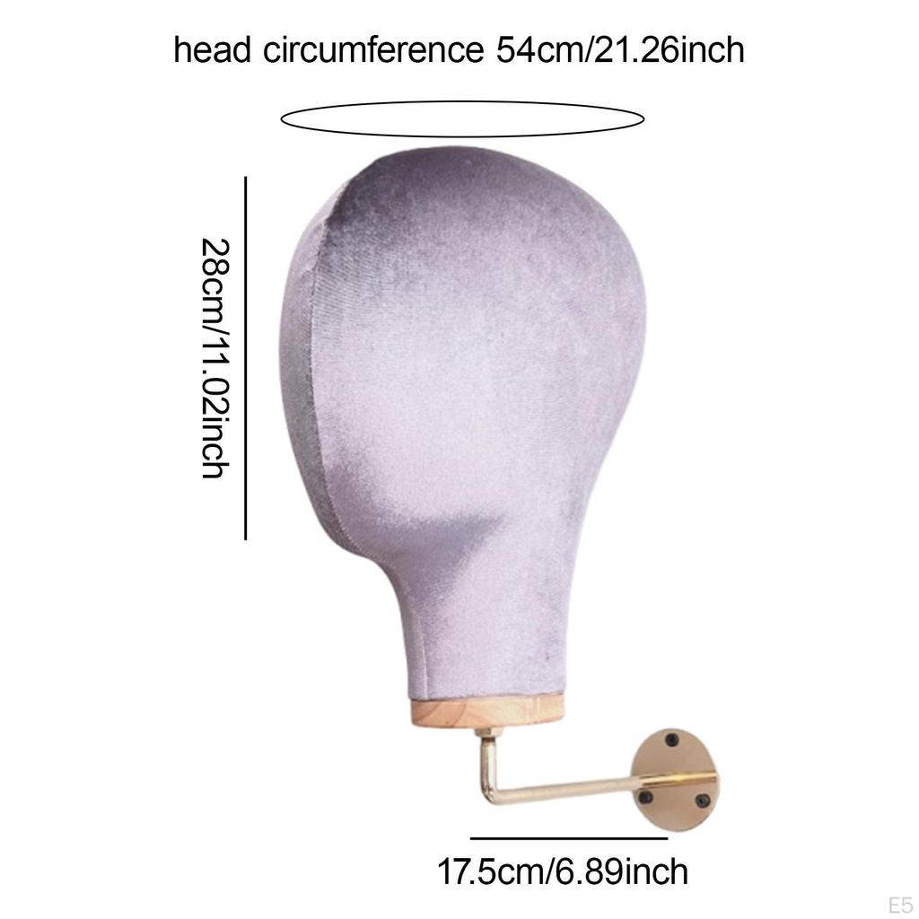 Mounted Velvet Mannequin Head for Hats And 11inch Height Business Use