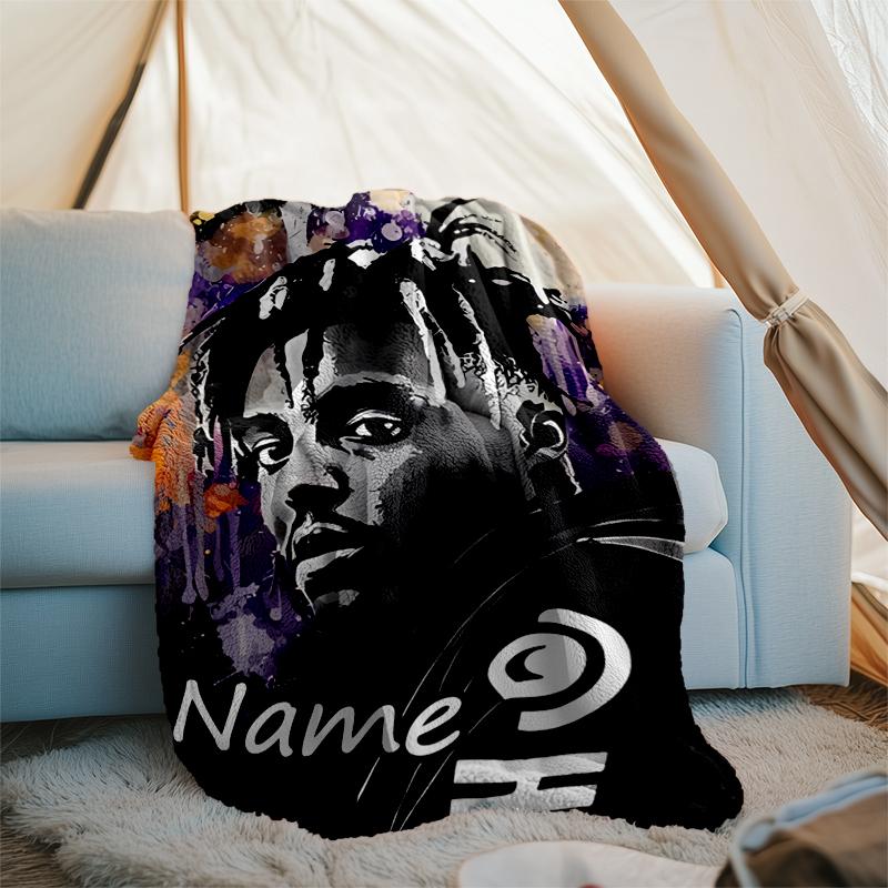 Personalized Custom Name Blanket - Juice WRLD Print Design,Blanket for Sofa,Bed,Travel,Camping - Soft and Warm, Great Gift