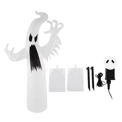 Halloween Inflatable White Ghost with Colorful LED Light IP44 Waterproof Halloween Blow Up Yard