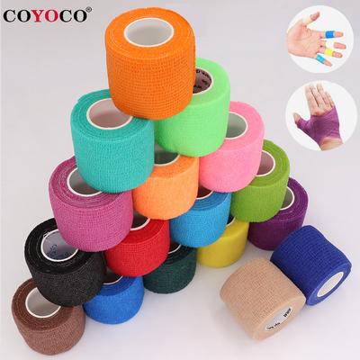 Durable And Safe Coyoco Colorful Self Adhesive Elastic Bandage 4.8M Sports Wrap Tape For Knee Support Pads Finger Ankle Palm Pet Tattoo Wrist