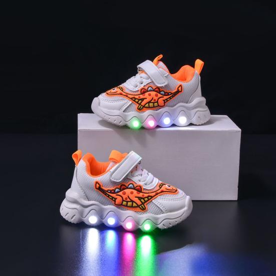 Kinder-Sportschuhe mit Dinosaurier-Motiv, atmungsaktive Mesh-Sneaker für Jungen und Mädchen, Kleinkinder, leichte Lauflernschuhe mit rutschfester Innensohle, für draußen und drinnen, für die Schule