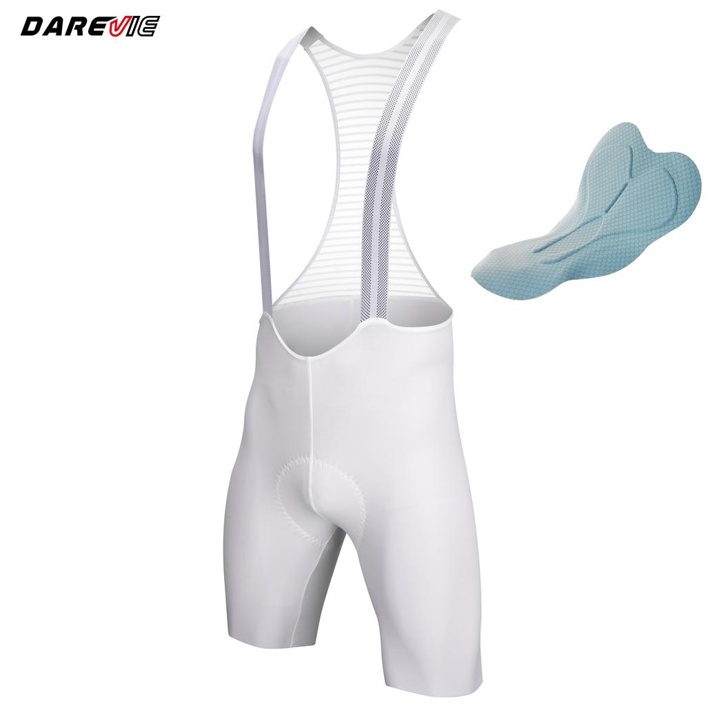 DAREVIE Radsport-Set Herren 90kg/m³ 3D Stoßdämpfendes Polster Schnelltrocknend Weiß Radsportbekleidung Für Herren Weich Leicht Herren Radsporttrikot PRO