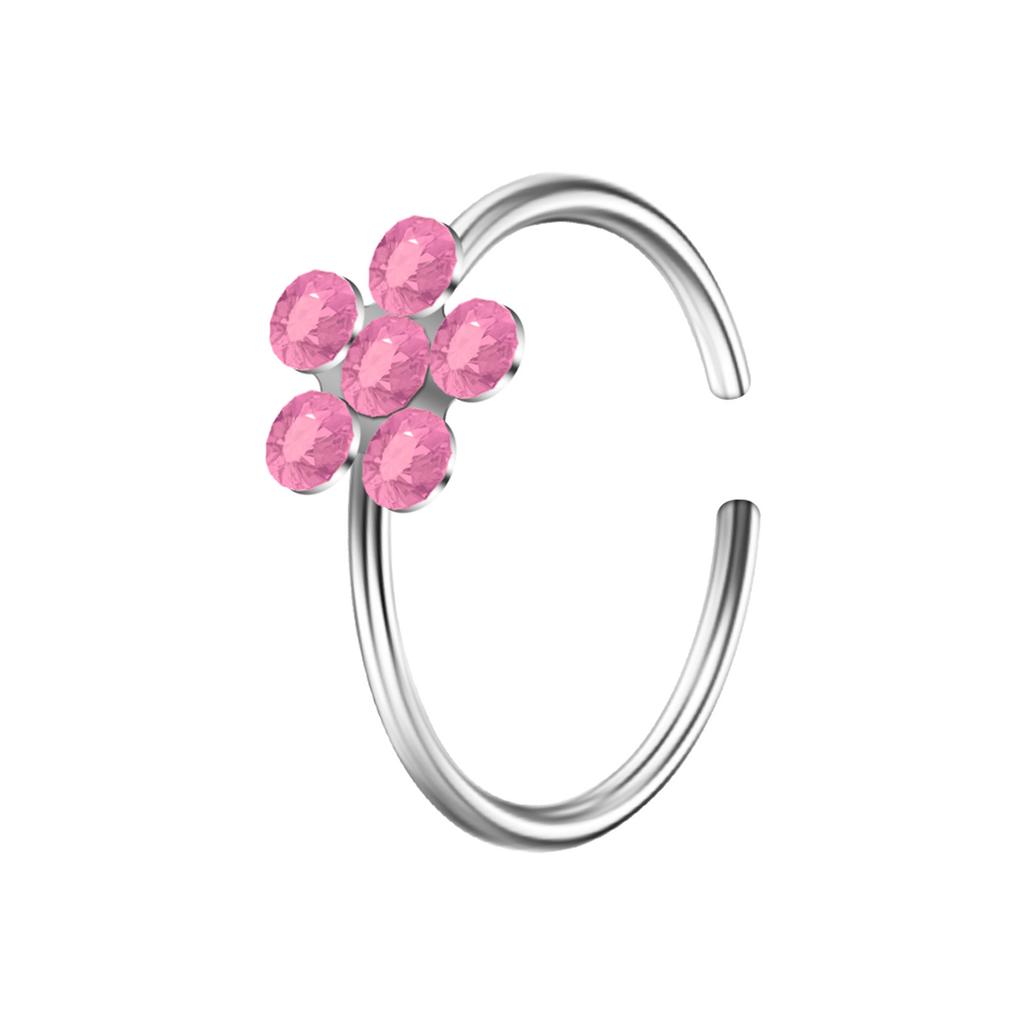 Exquisite C-shaped Diamond-set Petal Nose Ring Exotic Nose Decoration Nose Clip Human Puncture Jewelry