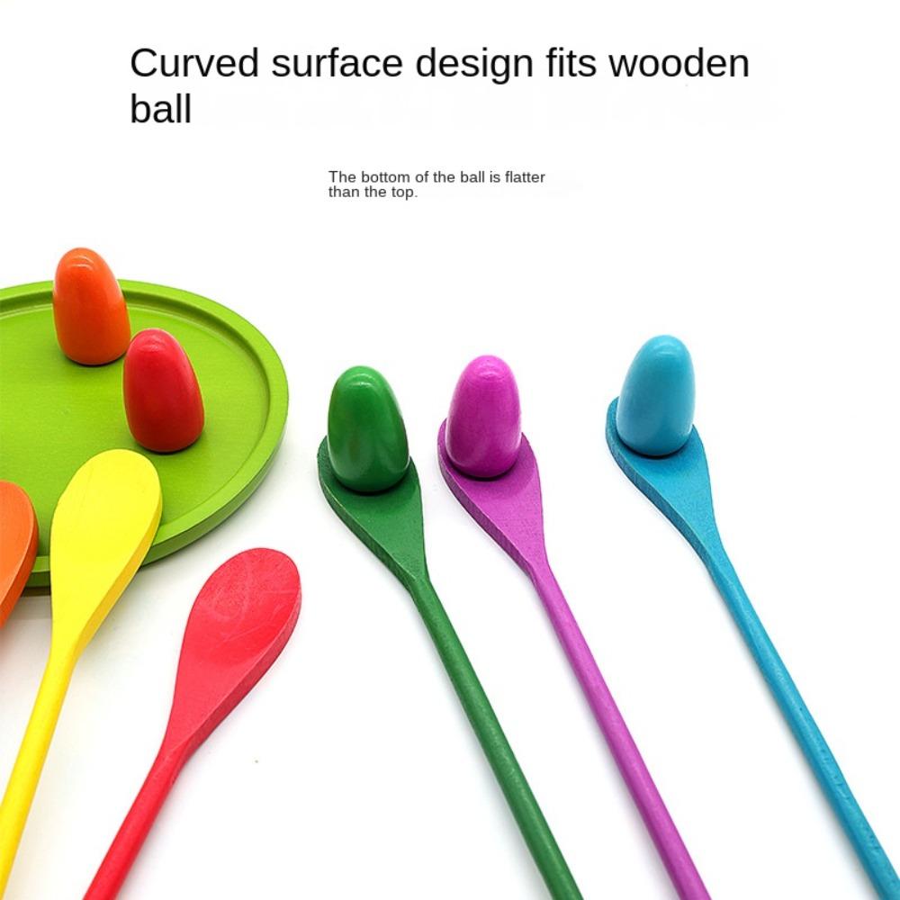 Montessori Early Learning Wooden Balance Spoon Children Balance Stick for Children Kids