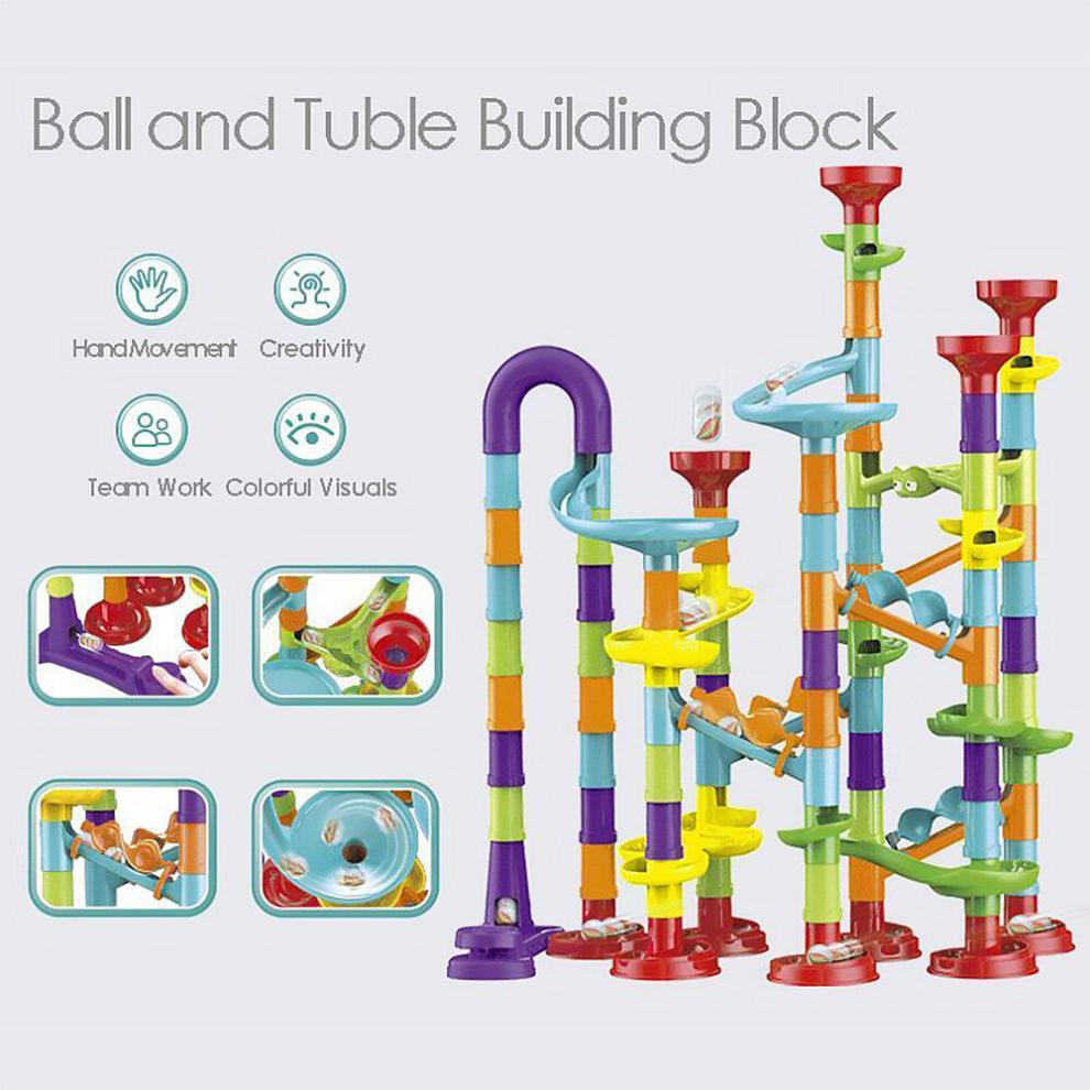 (197PCS) The Magic Toy Shop Marble Run Race Toy Set,Construction Building Block Maze Toy Gift 113/93/50pcs
