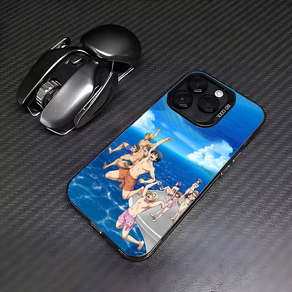 

Grand B-Blue Dreaming Anime Phone Case For iPhone17,16,15,14,13,12,11 Plus,Pro Max Colored Silver Plated Inside Cover iPhone15promax