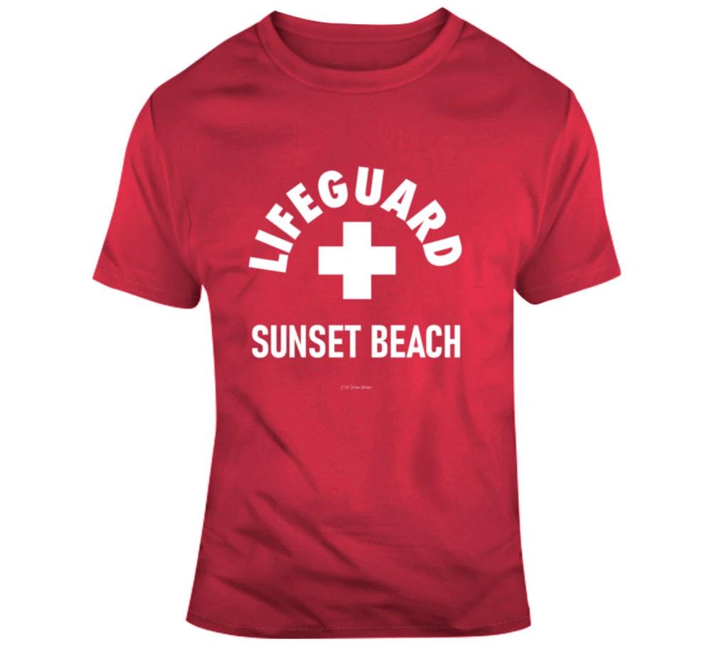 Lifeguard Sunset Beach Florida California Sun Sand Summer Surf Gift T Shirt 3XL