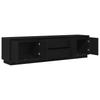 TV Stand with LED Lights Black Oak Effect 193.5x41x50 Cm