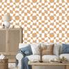 Casual Checkerboard Wallpaper White, Gold, and Cream 50x1000