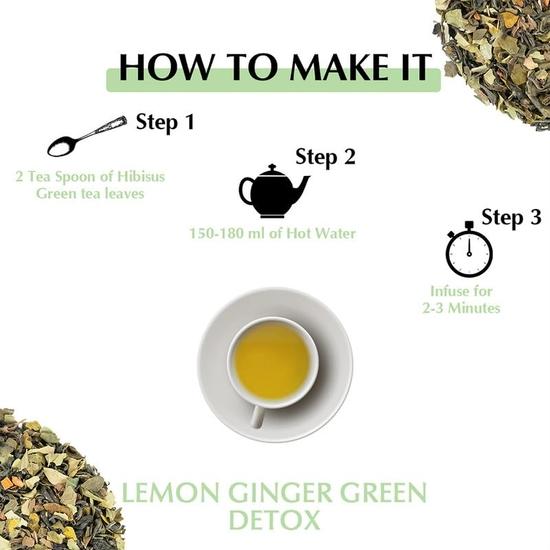 TEA SENSE Moringa Green Detox | Loose Leaf | 100 G | Green Tea, Moringa, Spearmint & Cinnamon | Healthy and Refreshing | 50+ Cups