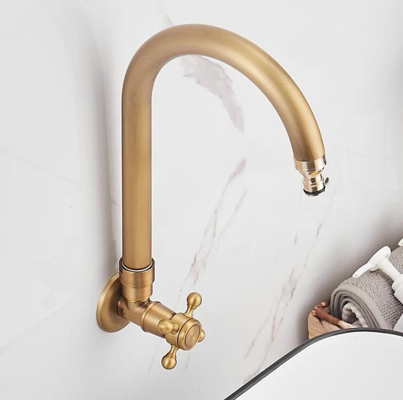 Outdoor courtyard wall mounted faucet anti-freezing single cold wash basin stone basin copper villa outdoor anti-freezing faucet