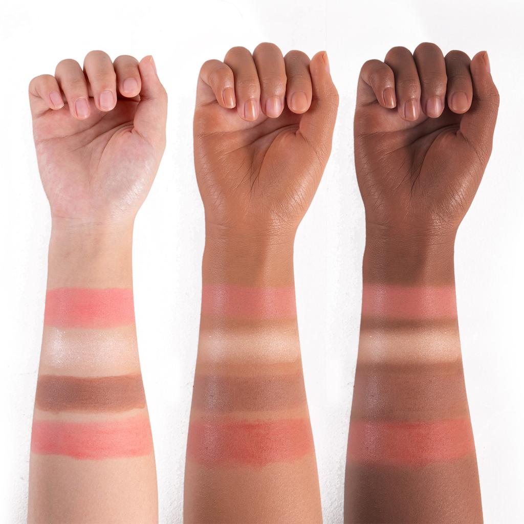 4PCS Clubday Q Matte Jelly Blush Rouge All-in-One Makeup Facial Contour Grooming Brightening Stick
