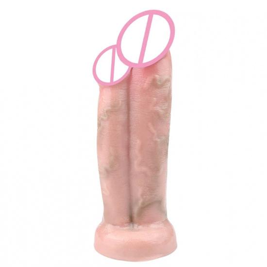FAAK Nude Foreskin Penis For Beginners Silicone Realistic Dildo With Suction Cup Anal Plug Adult Sex Toys For Women Men